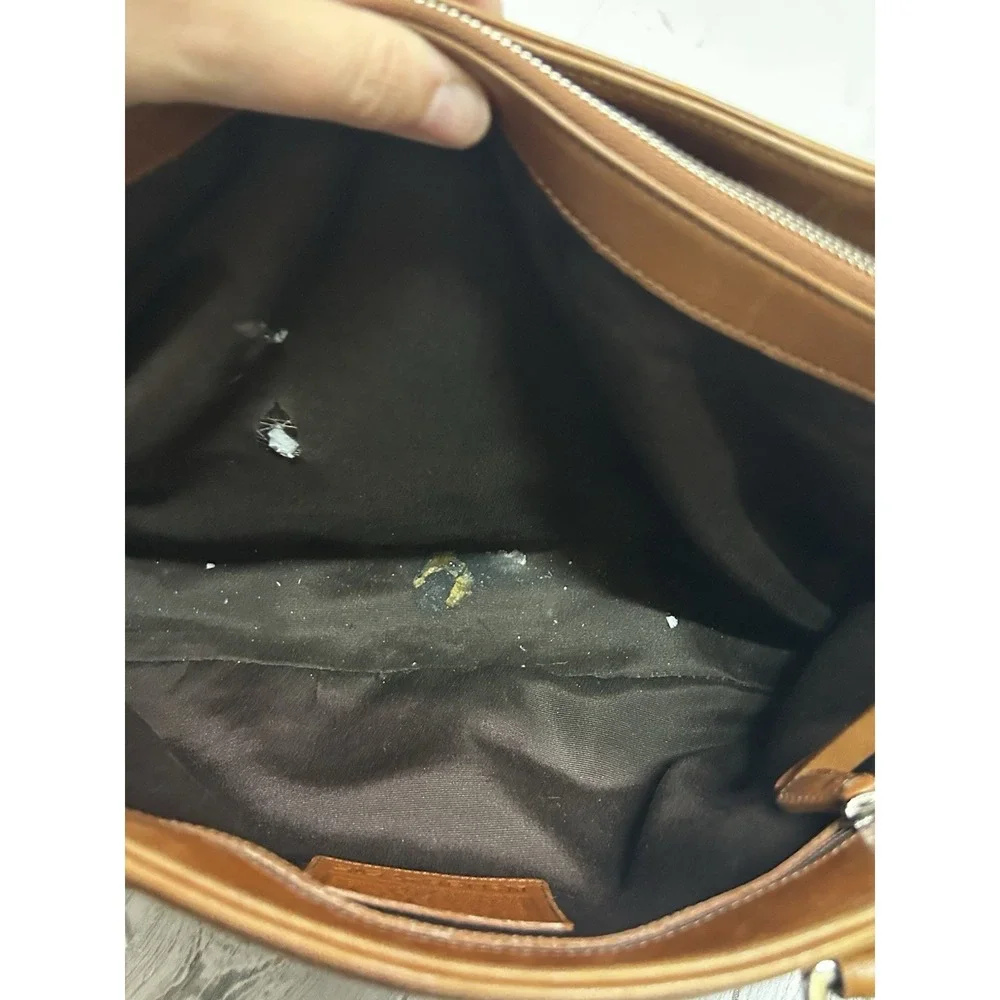Vintage Coach Hampton Brown Leather Tote Bag 7515 Needs Restoring